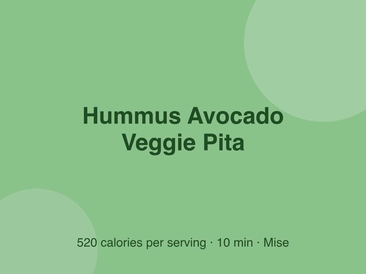 Hummus Avocado Veggie Pita
