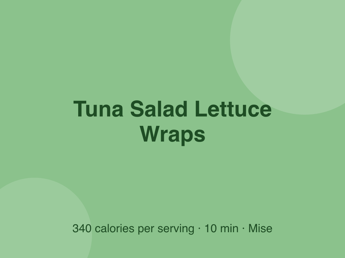 Tuna Salad Lettuce Wraps